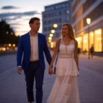 Sugar daddy Helsingissä: opas menestyneisiin tapaamisiin ja suhteisiin Tyylikäs pari kävelemässä Helsingin Esplanadilla kesäillassa