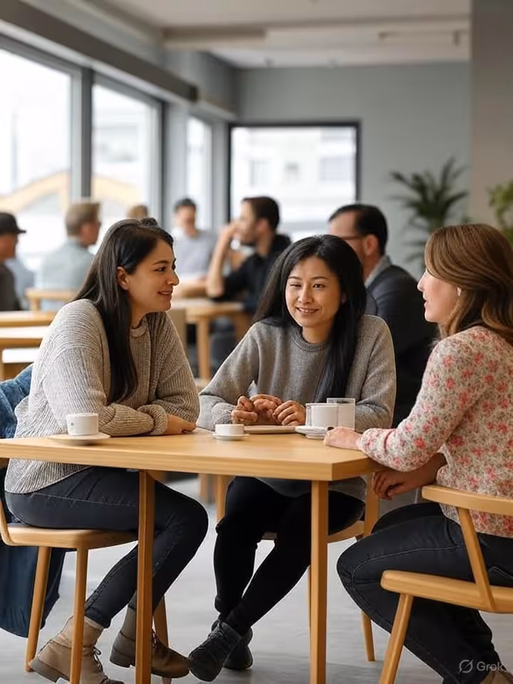 Nútímalegt skandinavískt kaffihús í Helsinki, náttúrulegt ljós